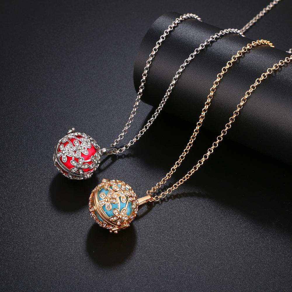 Aromatherapie Engelenvleugels Kleurrijk Zirkoon Kooi Medaillon Ketting Gloeiende Warme Bal Vrouw Mode Cadeau Diffuser Hanger Sieraden