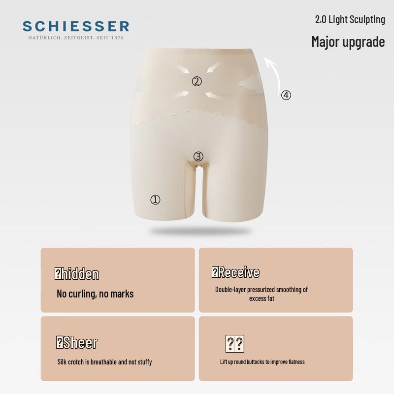 Schiesser Women's High-Waist Seamless Shaping Safety Shorts 2-Pack