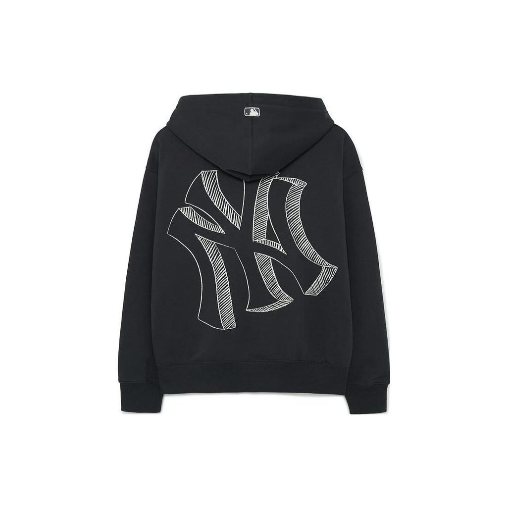 MLB New York Yankees Letterlos Schouder Rits Casual Hoodie Uniseks Bovenkleding Zwart 3ATRB0334-50CGS