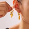 Heart Buckle Earrings: Retro 18k Gold-Plated Titanium Steel Design for Women