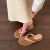 Wedge heel flip-flops outer wear women's shoes 2025 new summer niche fashion casual versatile retro sandals