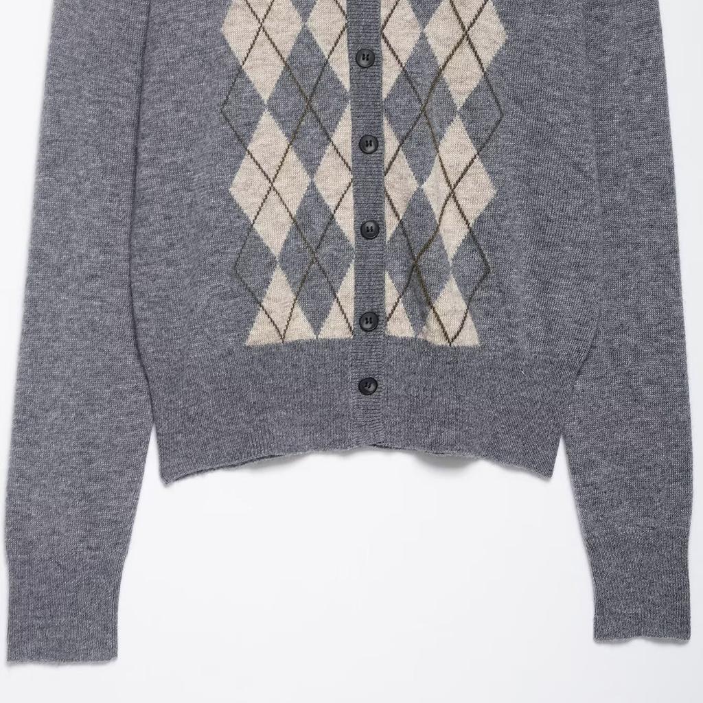 European and American Style, New Women's Clothing, Foreign Style, Rhombus Wool Jacket 2142/194/803