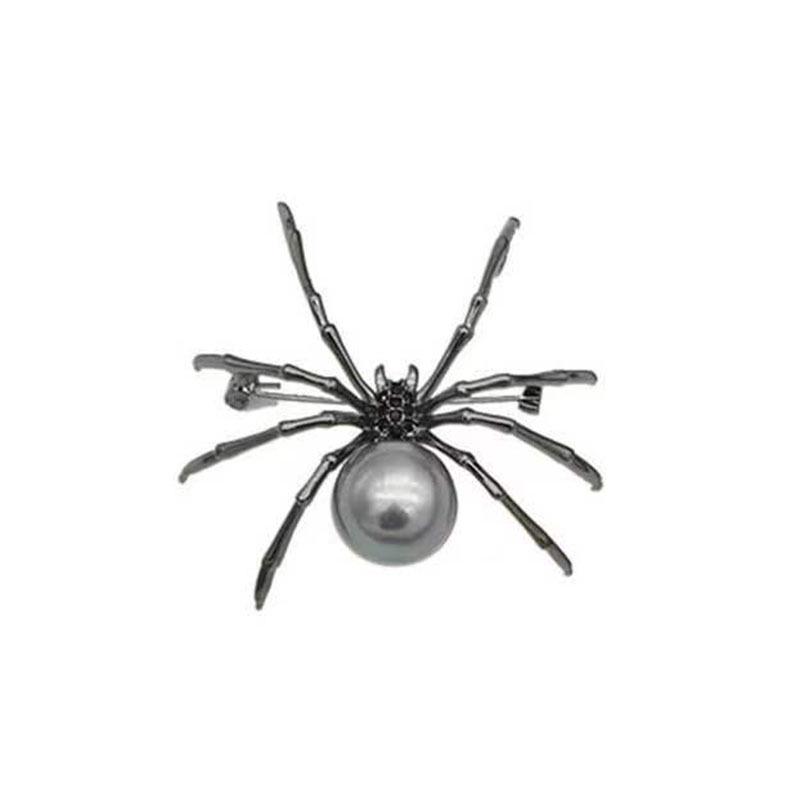 Elegante Perlen-Spinnen-Brosche: Hochwertige, Retro-Anstecknadel für Herren & Damen