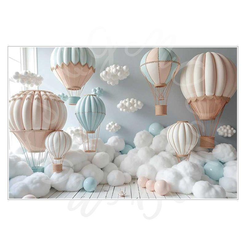Balloon Cartoon Background Fabric  Children's Birthday Party Decoration Background Wall Fabric  Pet Photography Background Fabric