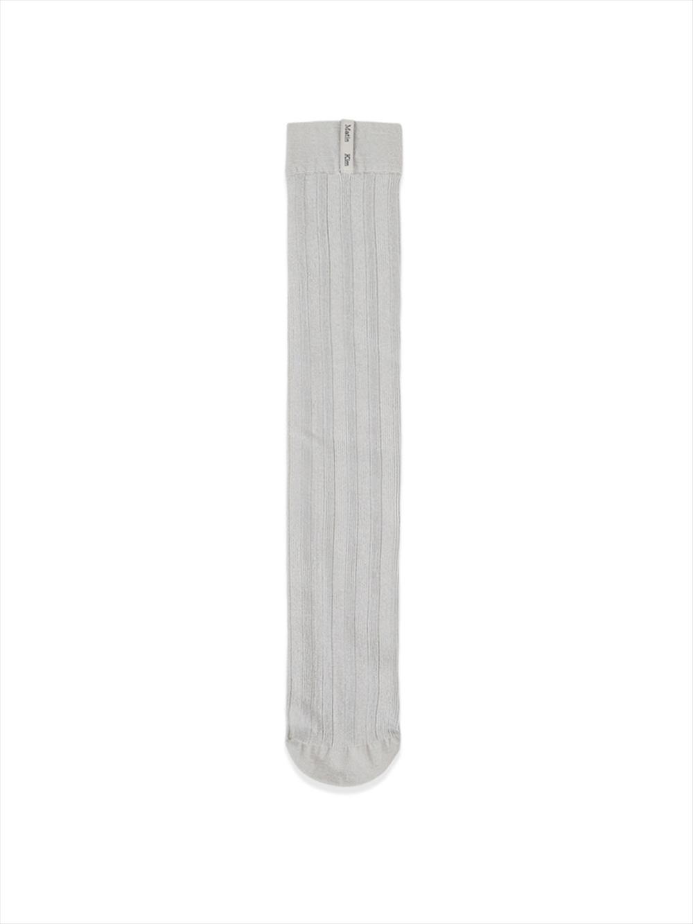 [Matinkim] Metal Ribbed Stocking Socks in Ivory FREE