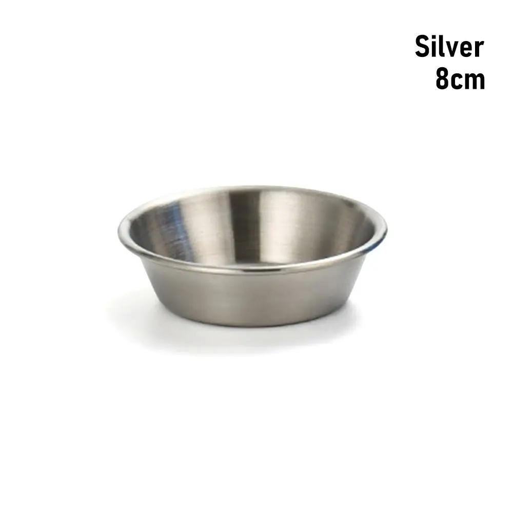 1Pcs Mini Sushi Dipping Sauce Dishes 304 Stainless Steel Bowl Sauce Plate Individual 7/8/10/11cm Seasoning Tray