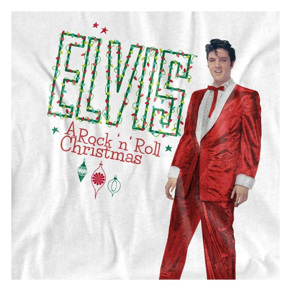 Elvis Presley Unisex Adult Holiday Lights Long-Sleeved T-Shirt