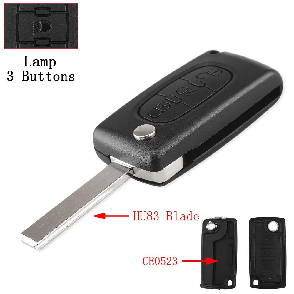 Flip Folding Cae Key Case Blank Shell for Peugeot 107 207 307 307S 308 407 607 2006 for Citroen C2 C3 C4 C5 C6 C8