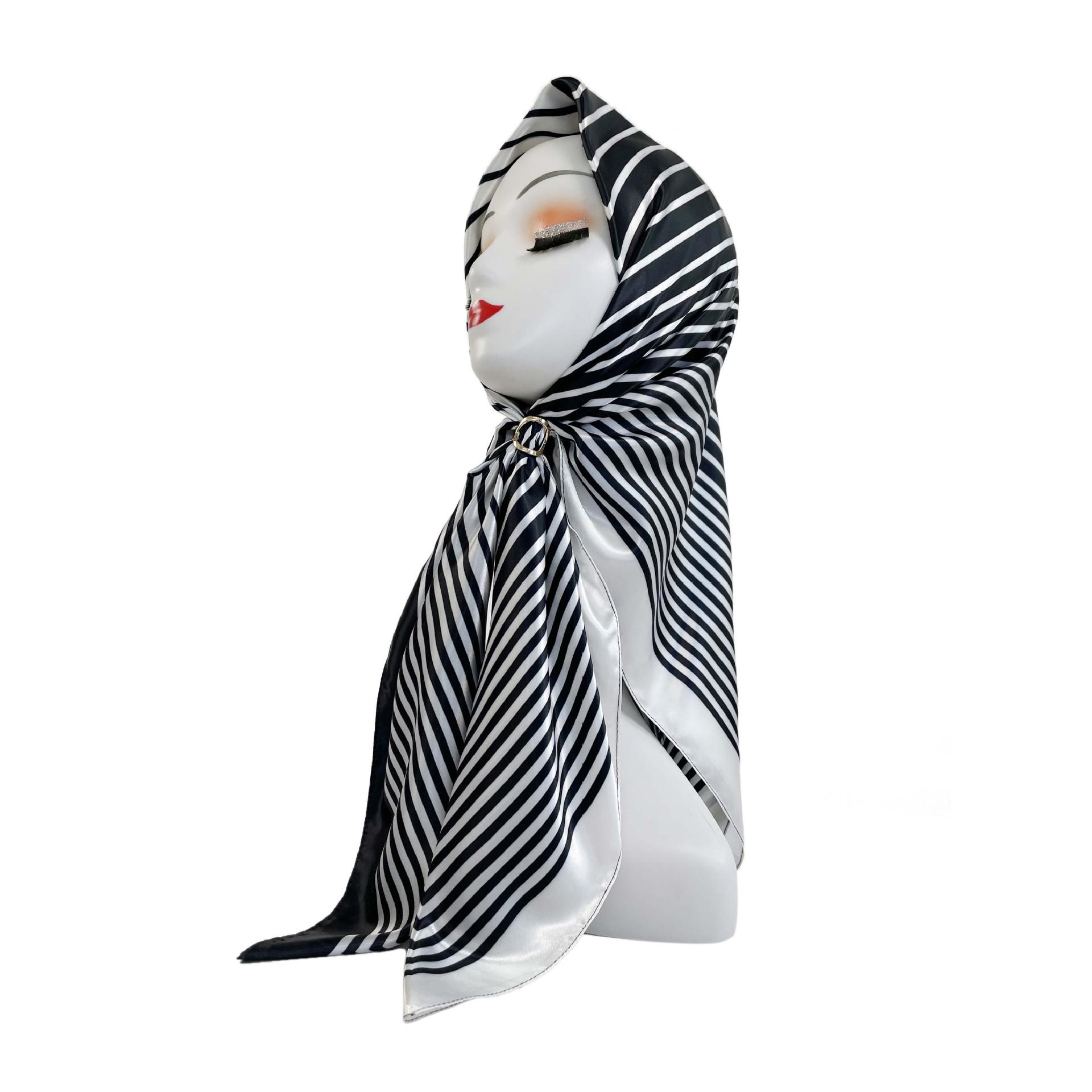 

Модный женский шелковый шарф, большой квадратный шарф, 90 см, тюрбан с принтом на спине, новый шелковый атласный платок, женский шарф 90*90cm