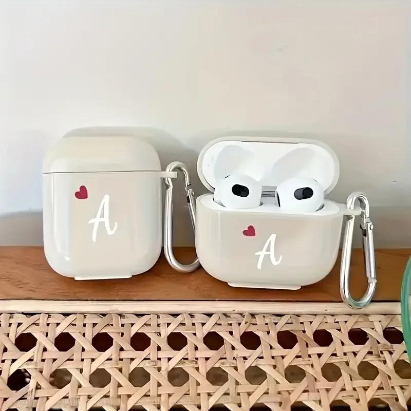 White Letter A Love Pattern Applies To AirPods 1/1st Generation Protective Case Apple Pro/1 Wireless Bluetooth Headset