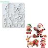 Weihnachts Fondant Silikonform, Weihnachtsmann und Rentierschlitten Schokolade DIY Backform