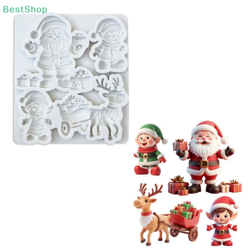 Weihnachts Fondant Silikonform, Weihnachtsmann und Rentierschlitten Schokolade DIY Backform