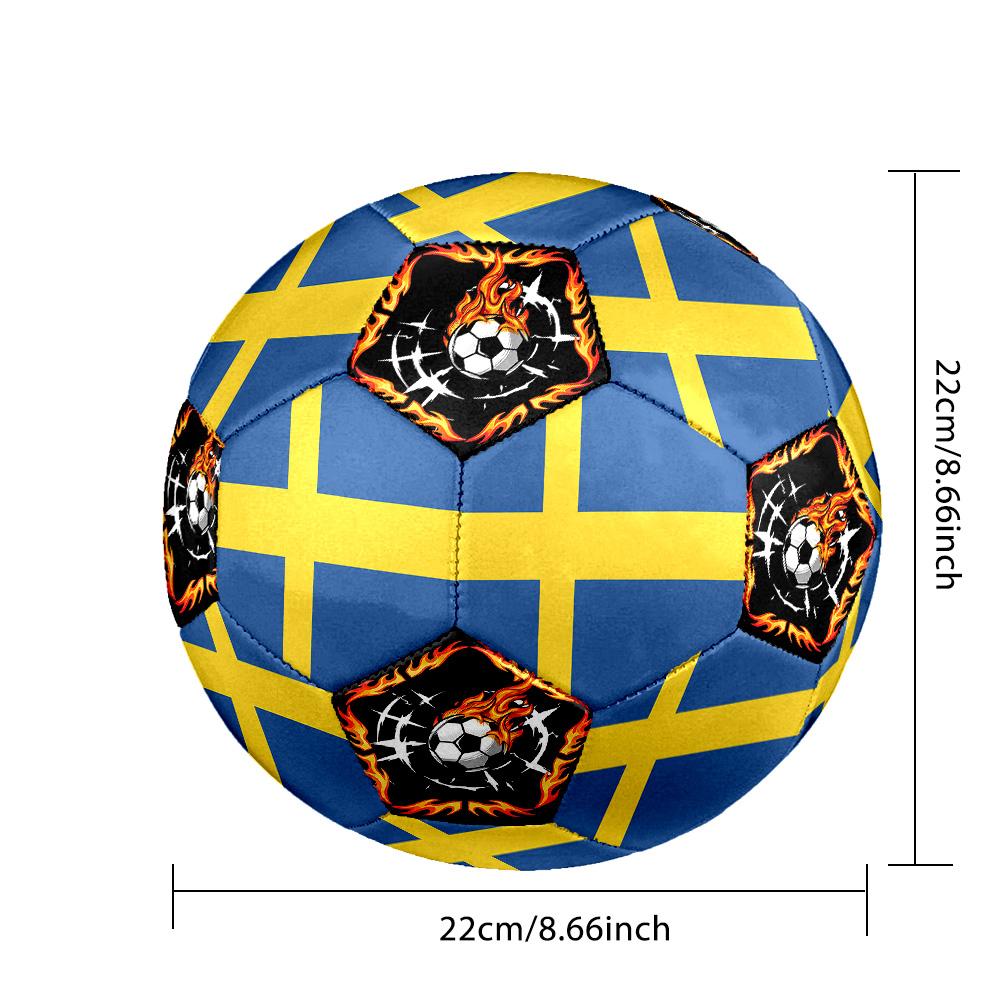 1pc Swedish Sports Theme Size 5 Soccer Ball Professional Match Training Football Indoor &Outdoor Sports Ball Lightweight Durable c6634