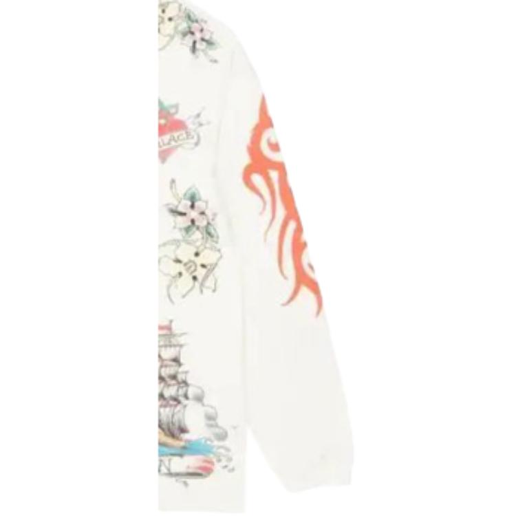 Palace Inky Long Sleeve Sweatshirt Unisex tops White P19ES053