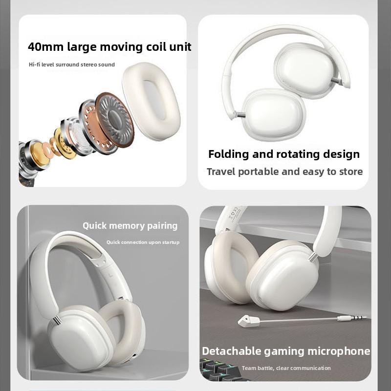 Cross-border New Bestseller Wireless Over-ear for 5.3 Gaming Headset Active Noise Cancellation (ANC) Long Battery Life;