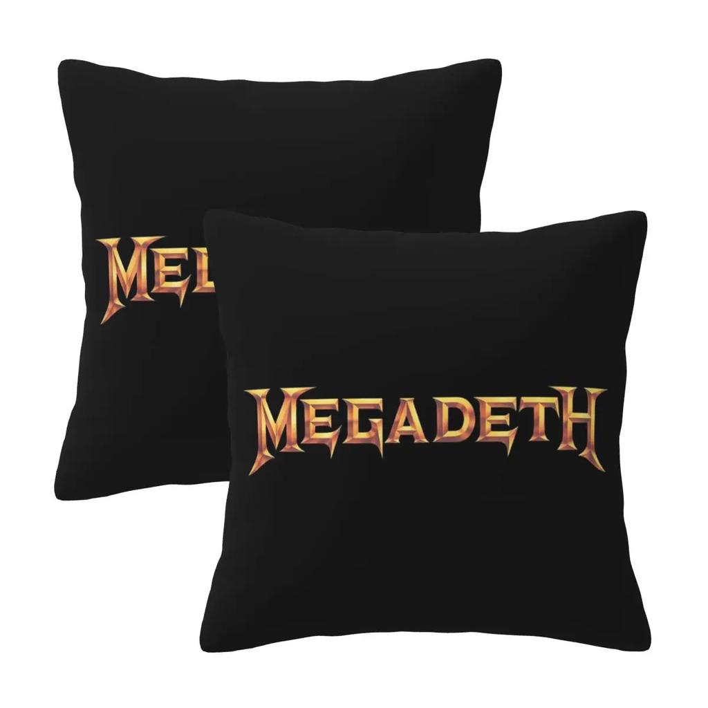 Luxury The Megadeth Metal Band 2 Pcs Square Pillowcase Pillow Cover Cushion Zip Decorative Comfort Throw Pillow For Home Car