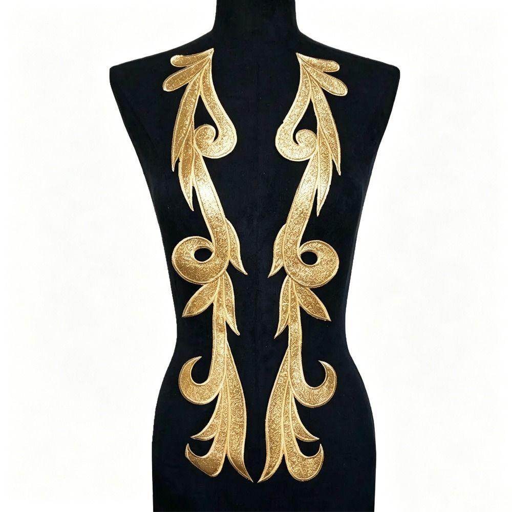 2 Pieces Gold Silver Sequin Flower Patch Collar Decoration Baroque Applique Crafts Projects