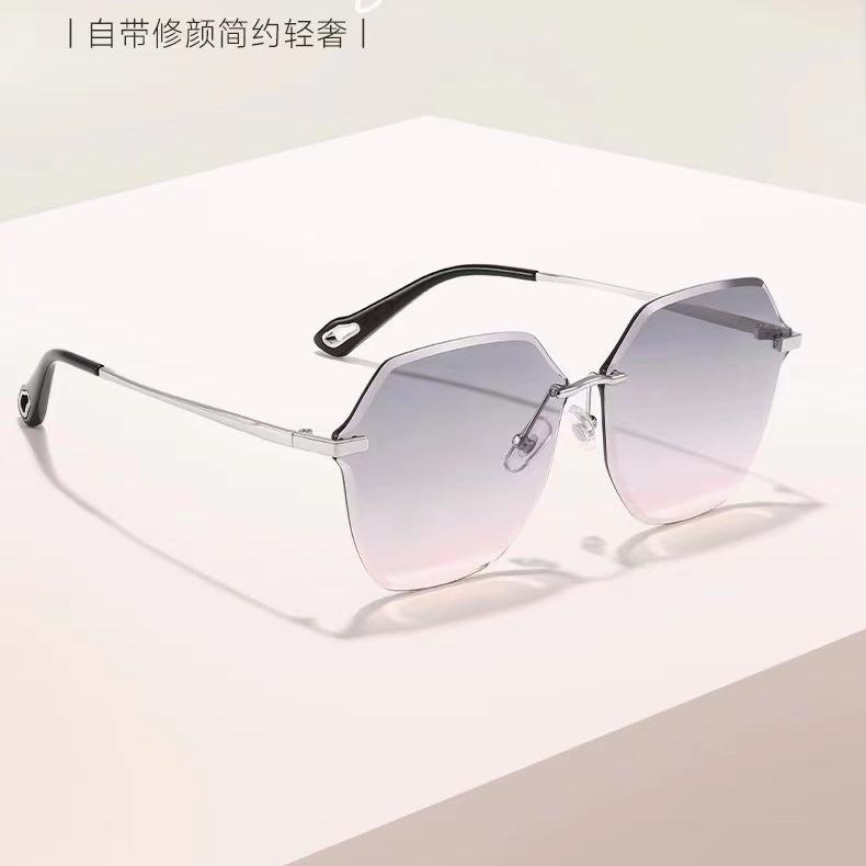 2026 Light Luxury Women's Rimless Cut-Edge Sunglasses Ultra-Light Fashionable Children's Glasses Children's Sunglasses