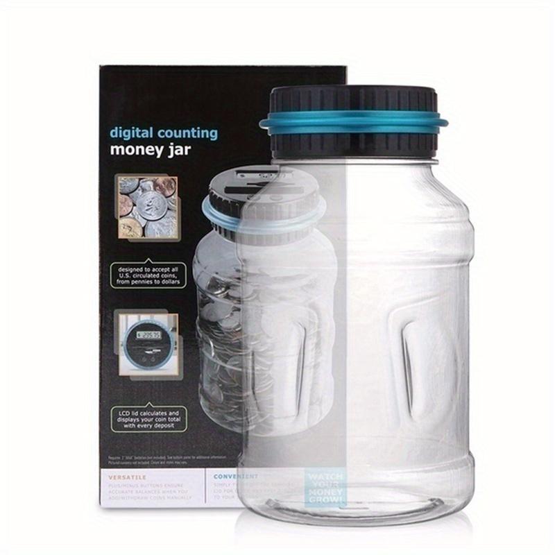 Clear Coin Saver, Battery Operated Money Bank, Large Bucket Savings Box for Teenagers and Adults, Christmas Gift