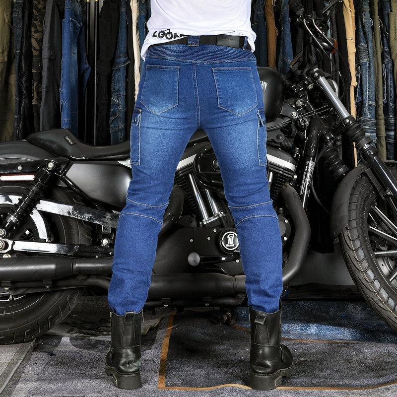 Men Women Motorcycle Protective Pants Anti-Fall Off-Road Riding Gear Elastic Slim Fit Casual Seasonal Cycling Trousers