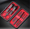 7pcs Nail Clippers Set Portable Stainless Steel Black Pedicure Scissor Tweezer Manicure Nail Tools