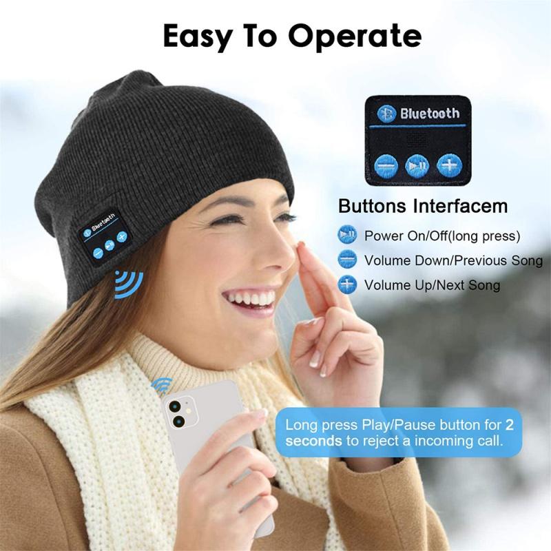 Bluetooth Beanie Mütze Kopfhörer Musik Mütze M5 Winter Drahtlose Kopfhörer Kappe USB Aufladbare Headset Mit Mikrofon Sport Für IPhone Xiaomi Samsung Telefon
