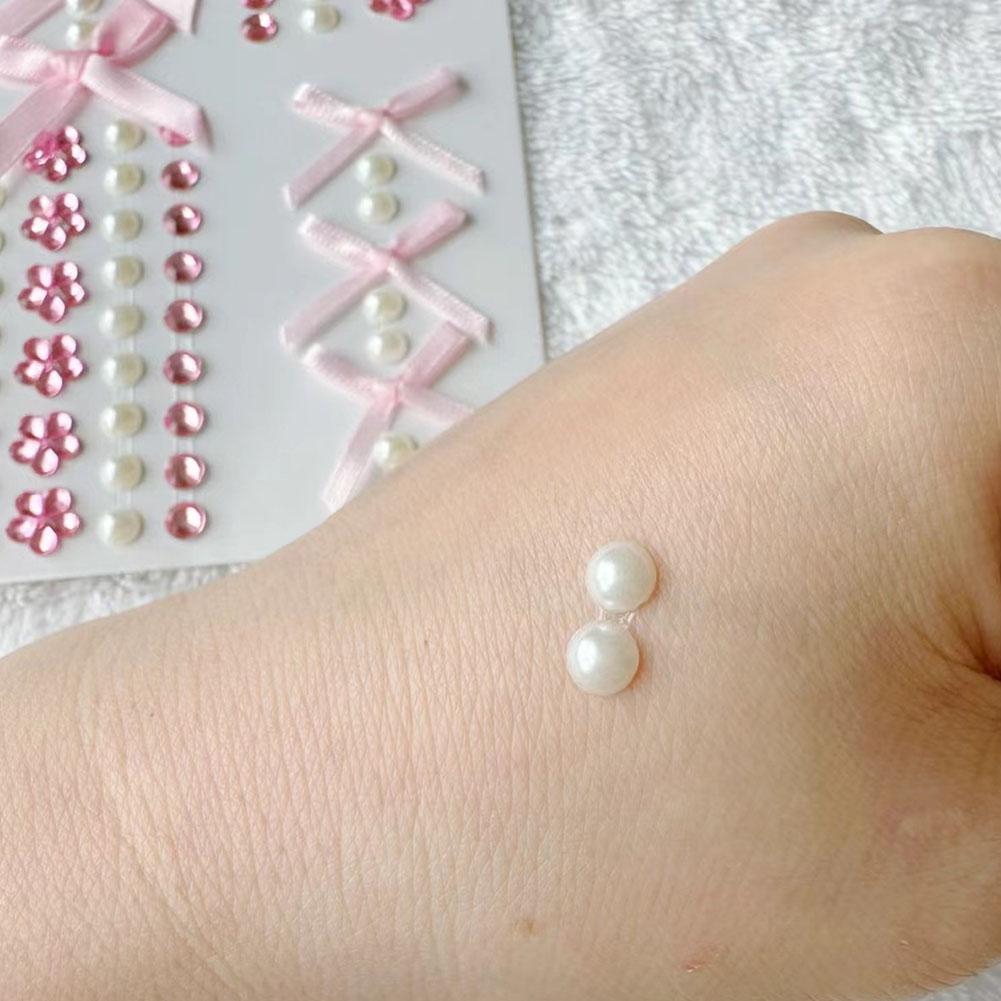 Fashon Butterfly Face Stickers Pearl Temporary Tattoo For Festival Waterproof Stickers Glitter R3E7