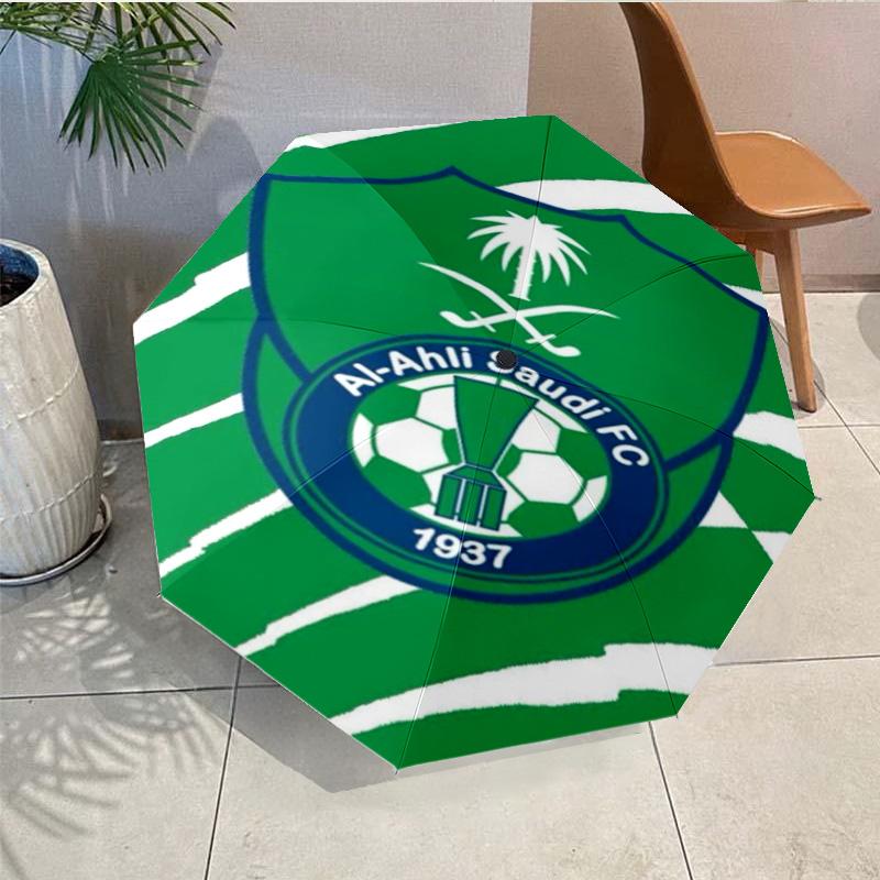 Al-Ahli Saudi  Umbrella - Automatic Open/Close, Compact 8-Rib Lightweight Umbrella Essential for outdoorPicnic Accessory Fan Gifts