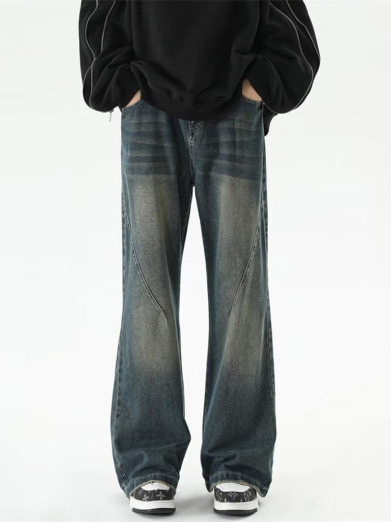 American Retro Wide-leg Straight Jeans Men's and Women's Vibe High Street Ifashion Trousers Flared Pants Loose Pants