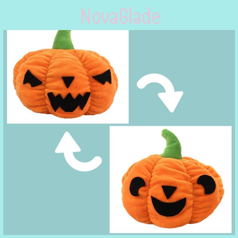 Adorable Reversible Pumpkin Plush Toy Perfect Halloween Gift Customizable Doll