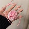 Stoffblumen-Halsketten Künstliche Rosenblumen-Choker Rosenblumen-Halsketten Hochzeitsschmuck Geschenk für Frauen Teenager Mädchen