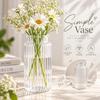Ribbed Design Clear Flower Vase Nordic Style Flower Arrangement Fashion Cylinder Vases  Living Room