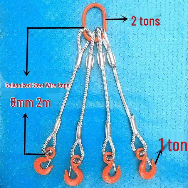 Wire Rope Sling Variants: Pressed Wire Rope, Lifting Hook, Two-Leg, Three-Leg, Four-Leg.