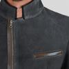Men's Solid Color Zipper Button Pocket Work Jacket Men's Casual Long Coat