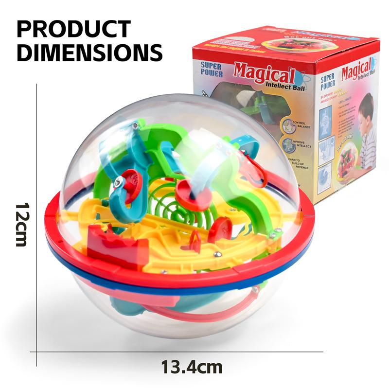 

3D Puzzle Ball Brain Game Toys For Kids Steel Ball Track Maze Ball 3D Maze Game With 100 Obstacles Boys Girls Birthday Gifts