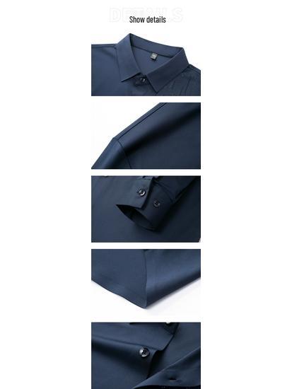 Herren Nahtloses Langarm Bügelfreies Luxe Stretch Businesshemd