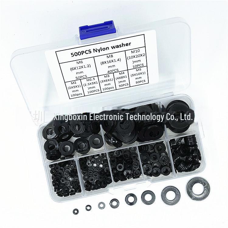 

500 PCS Black Nylon Insulation Washers Kit (M2-M10)