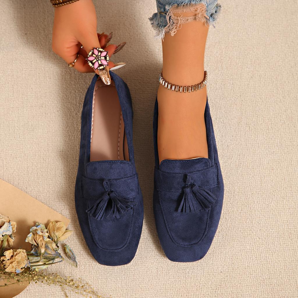 Woman's Flat Shoes Large Size Spring New Fashion Square Toe Comfortable Soft Ballet Flats Simple Versatile Casual Slip On Shoes