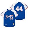 Mens Atlanta Braves Vintage Baseball Jersey 44 Hank Aaron Embroidered Retro MLB Fan Shirt Cotton Blend