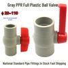Gray PPR Plastic Ball Valve - Acid & Alkali Resistant, Hot Melt, Corrosion-Proof