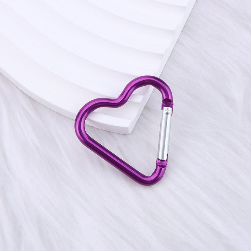 Heart-shaped Aluminum Carabiner Keychain Clip Outdoor Tools Water Bottle Keyring Hook Climbing Camping Travel Kit Hook Accessory