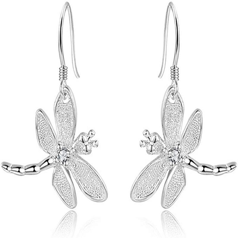 

Серьги-пусеты Стрекоза с цирконом с гальваническим покрытием для женщин - Простой и универсальный модный дизайн насекомого