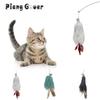 3pcs Random Color Feather Replacement Accessories Funny Cat Stick Rod Teaser Small Bell Plush Pet Toy