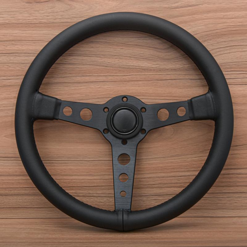 14Inch JDM Prototipo Black Edition Suede Leather Steering Wheel Sim Racing Sport Steering Wheel Auto Accessories
