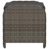 Vidaxl Garden Stool With Cushion, Grey, 58X46X46 Cm, Poly Rattan