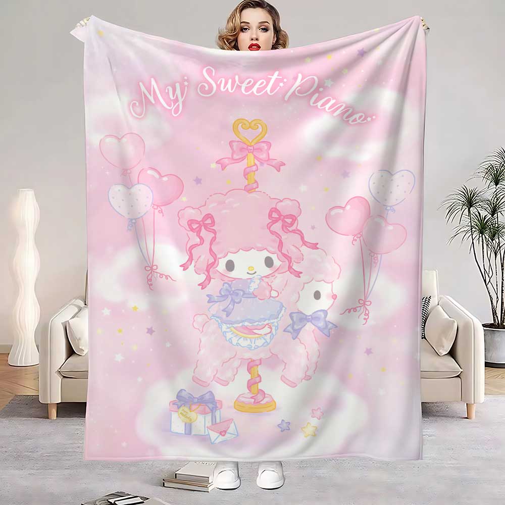 Couch Throw Blanket for Bed Kawaii Piano Bedroom Decoration Home Decorative Sofa Blankets Bedspread the Warm Winter Knee Double