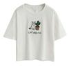 Damen Sommer Neu Einfach Kurz Kaktus Stickerei Kurzarm Nabel Baumwoll-T-Shirt
