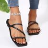Fashion Fashionable Women's Outdoor Beach Vacation Sandals Summer  One-piece Lace Up Flat Shoes Comfortable Open Toe Shoes