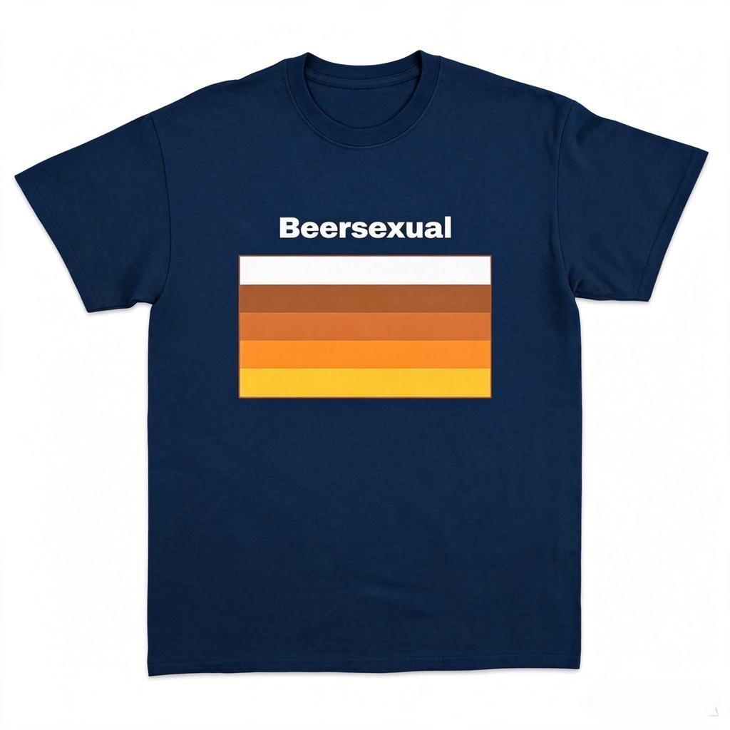 Beersexual Flag TShirt Unisexs and Womens Funny Beer Lover Gift Graphic Tee Hip Hop Streetwear Casual Summer Top  New