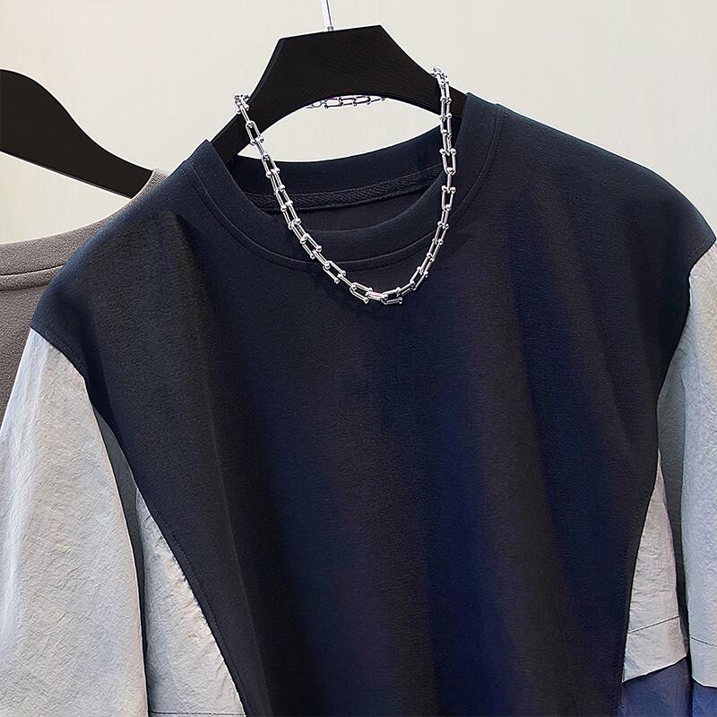 Women's Color Block Loose Fit Sweatshirt